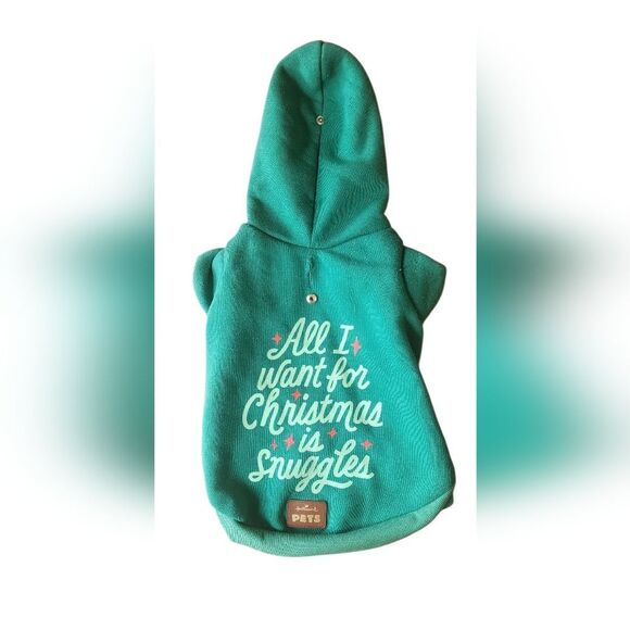 Hallmark Pets All I Want For Christmas Is Snuggles Sweatshirt Hoodie - Size M - Picture 2 of 5